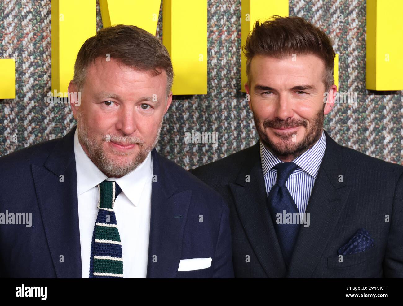Guy Ritchie and David Beckham, THE GENTLEMEN UK Series Global Premiere, Theatre Royal, Drury Lane, London, UK, 05 March 2024, Photo by Richard Goldsch Stock Photo