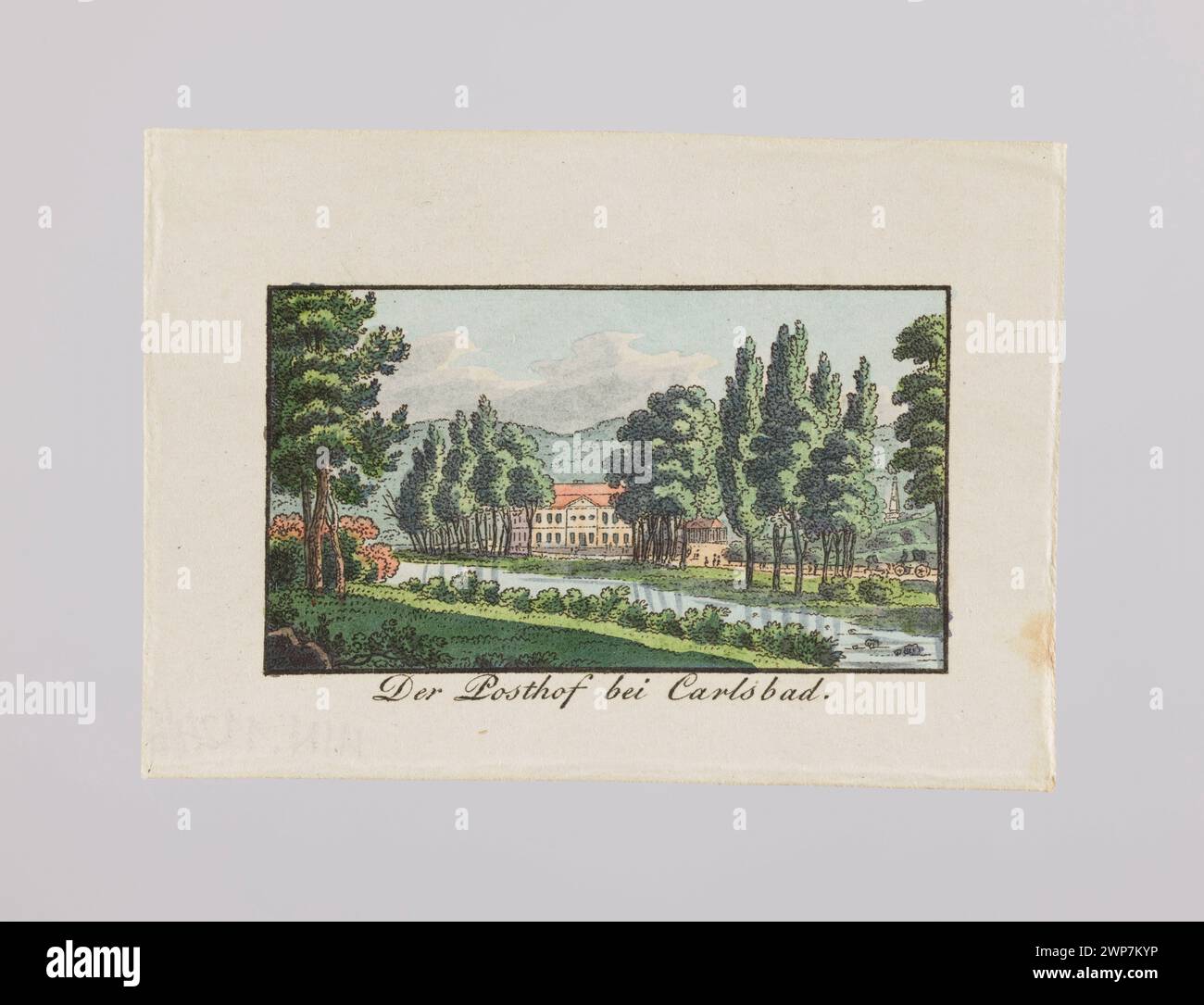 PA AC in Karlsbad 'der posthof bei carlsbad';  around 1835 (1830-00-00-1840-00-00); Stock Photo