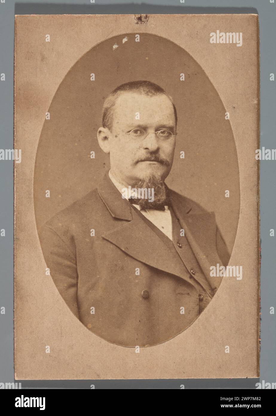 Portrait of Wydzimierz Spasowicz (1829-1906), social activities, literary critic, journalist and lawyer (a bust in an oval); Mieczkowski, Jan (1830-1889); around 1885; before 11.1886 (1880-00-00-1886-00-00);Rajchman, Aleksander (1855-1915)-collection, spasowicz, Włodzimierz (1829-1906), Spasowicz, Włodzimierz (1829-1906)-iconography, portraits, men's portraits Stock Photo
