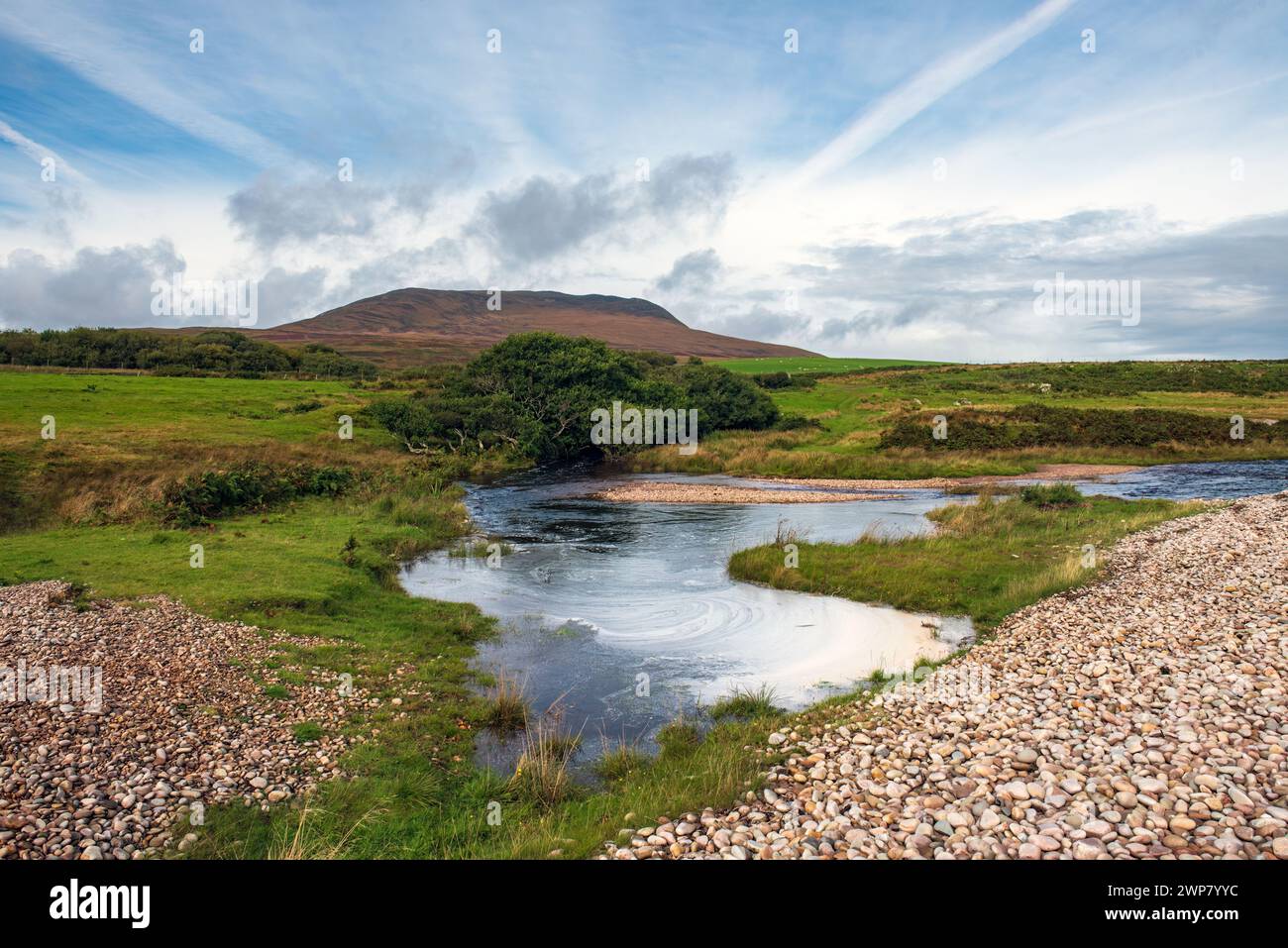 Beinn Bheigier and The Claggain River, Isle of Islay, Scotland. Stock Photo
