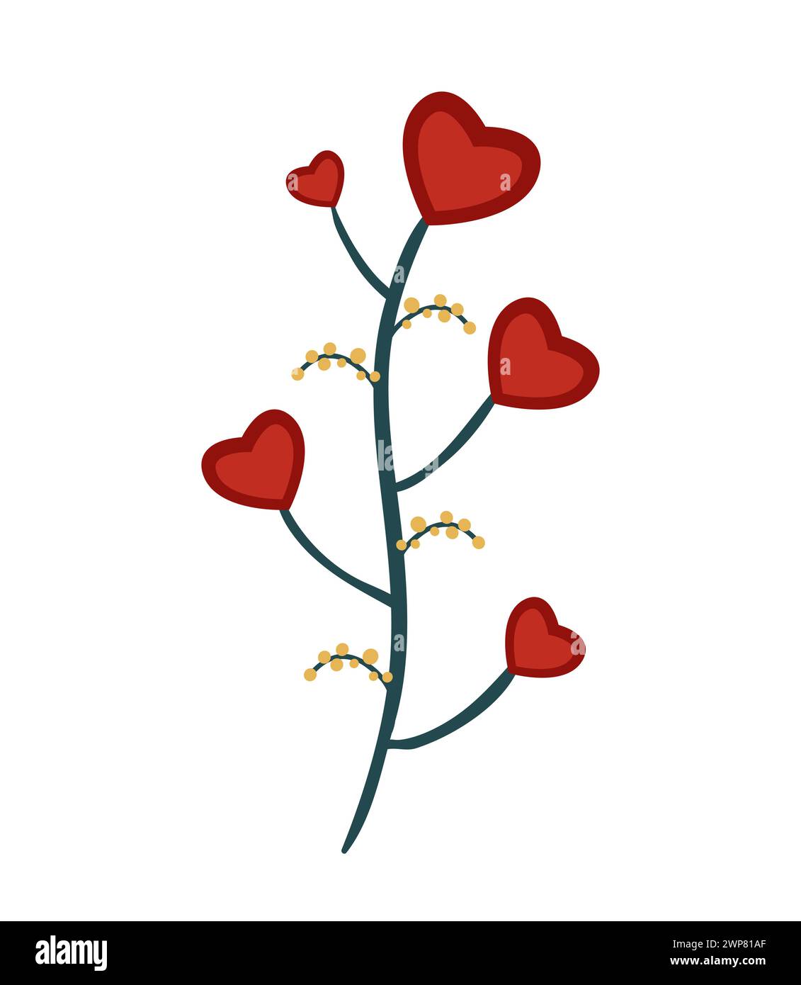 Abstract Tree With Hearts Vector Illustration Stock Vector