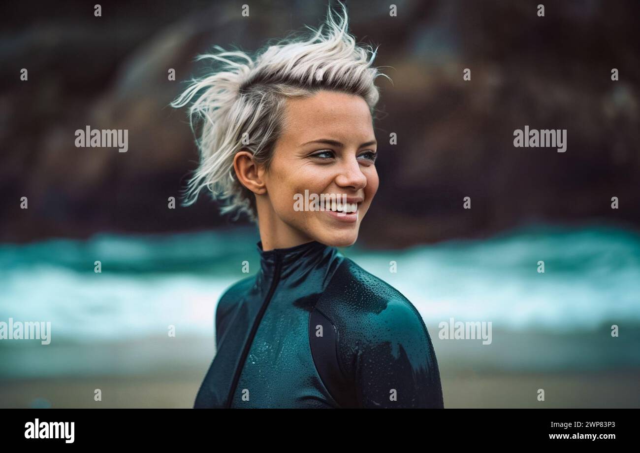 Female in wetsuit hi-res stock photography and images - Alamy