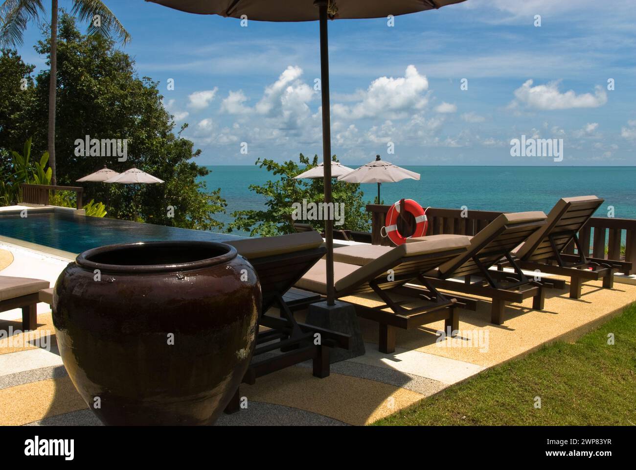 A luxury private pool at a hotel in Koh Samui, Thailand. Stock Photo
