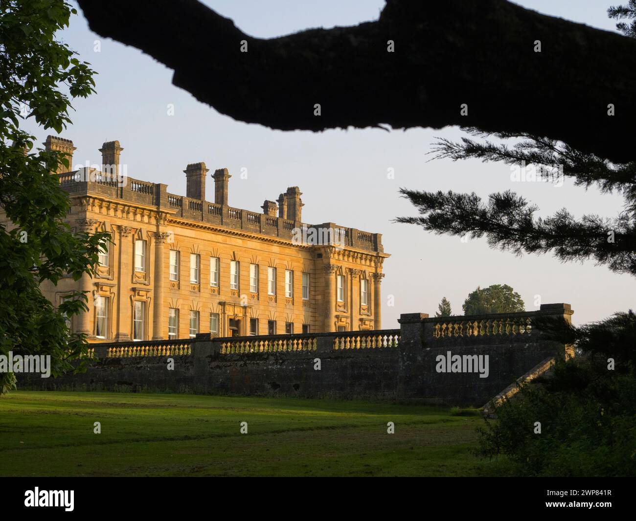 Heythrop Park is a 440-acre landscaped park in the heart of the Cotswolds. It  has a Grade II  listed early 18th-century country house, - now converte Stock Photo