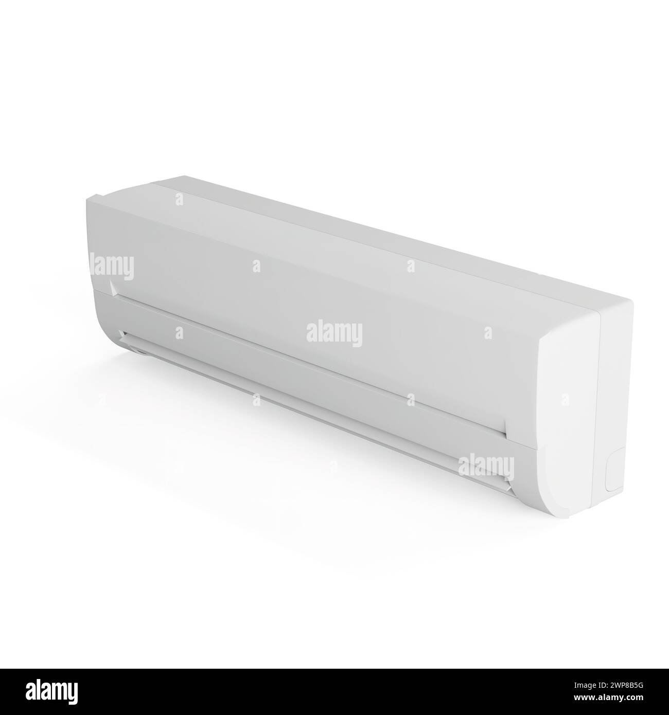 A 3D rendering of a white air conditioner on a plain white backdrop ...