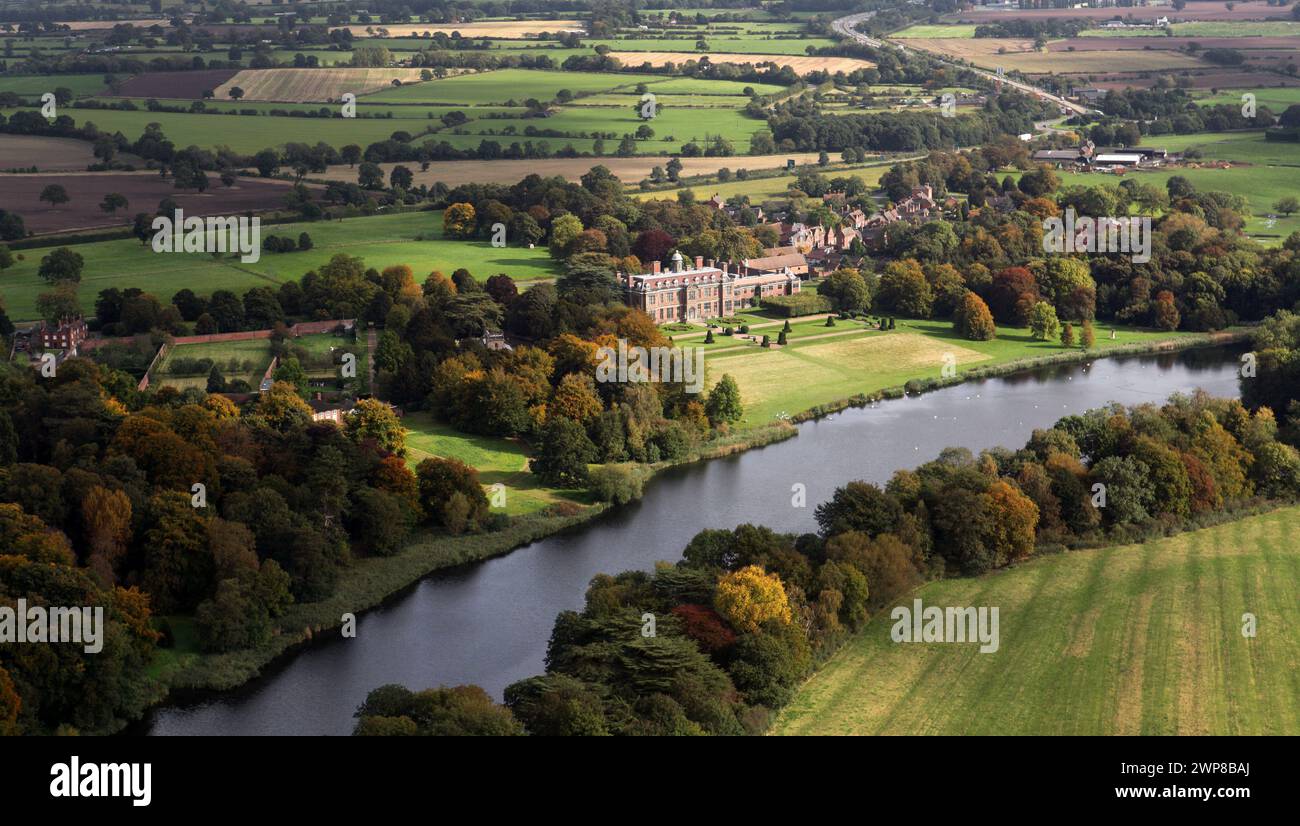 09/10/12. An aerial view showing autumn colour framing the historic ...