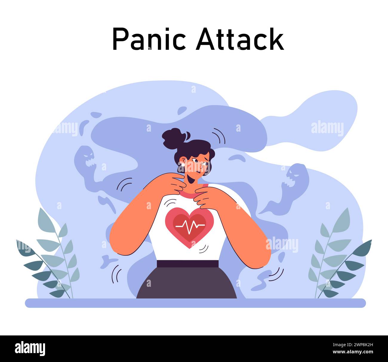 Panic attack. Mental health disorder. Phobia, frustration and constant ...