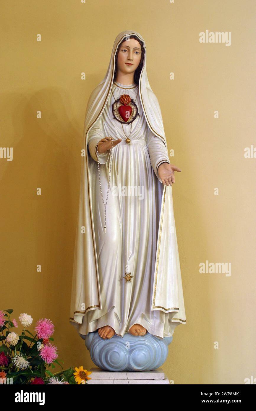 Immaculate Heart of Mary, statue in the parish church of the Saint ...