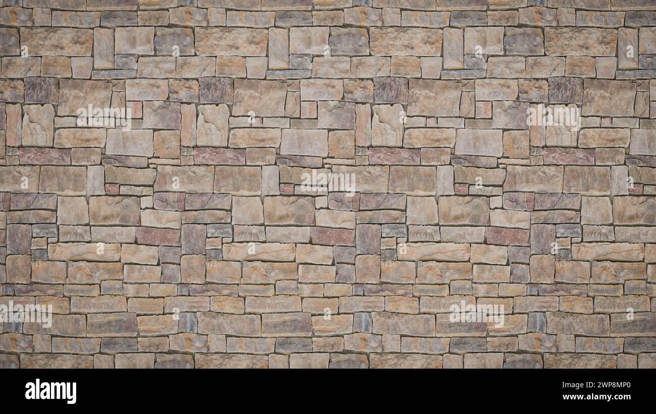 brick wall of red color, wide panorama of masonry. Brick wall for background or texture. wall texture grunge background with vignetted corners Stock Photo