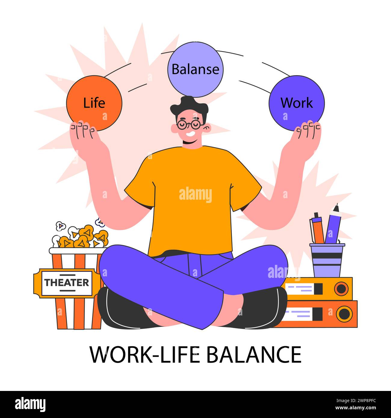 Work life balance. Career and personal life' equality. Modern lifestyle ...
