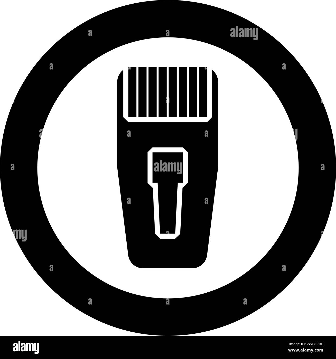 Connector RJ-45 connecter ethernet rj45 internet icon in circle round black color vector illustration image solid outline style simple Stock Vector