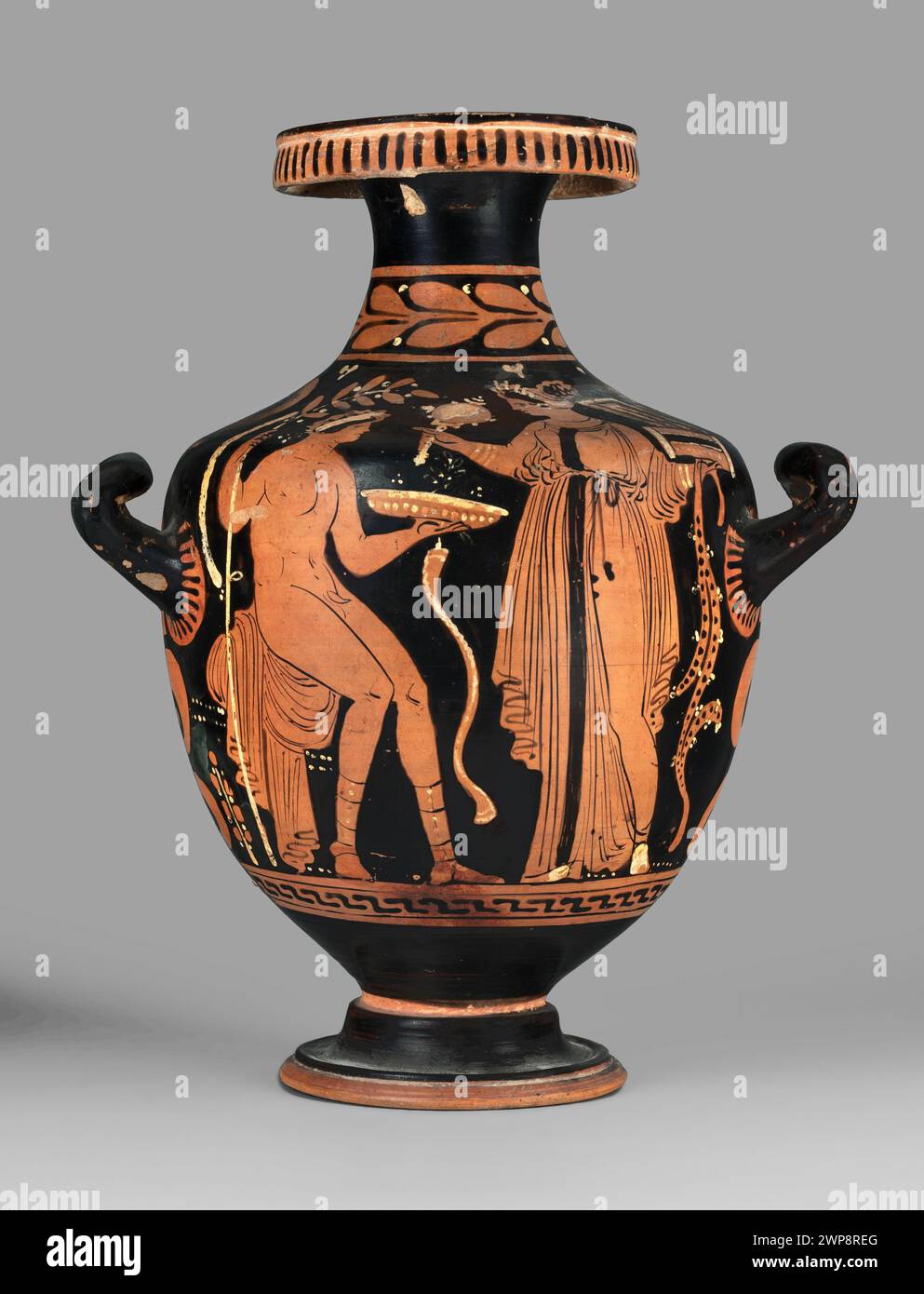 Red-figure hydria from 4th century BC, Ancient Greece, used for ...