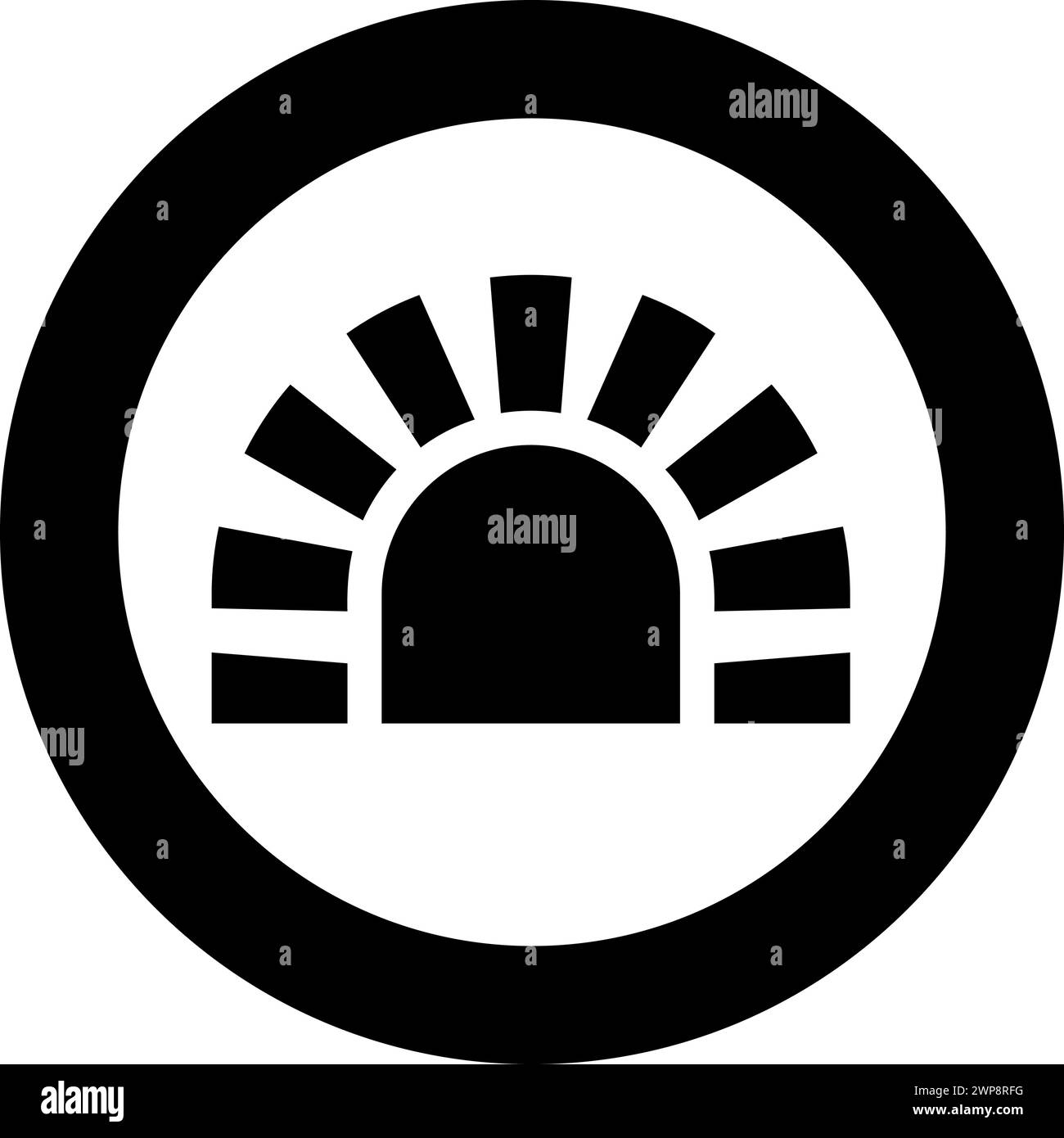 Stone stove brick oven fireplace fireplace for cooking and baking furnace traditional icon in circle round black color vector illustration image Stock Vector