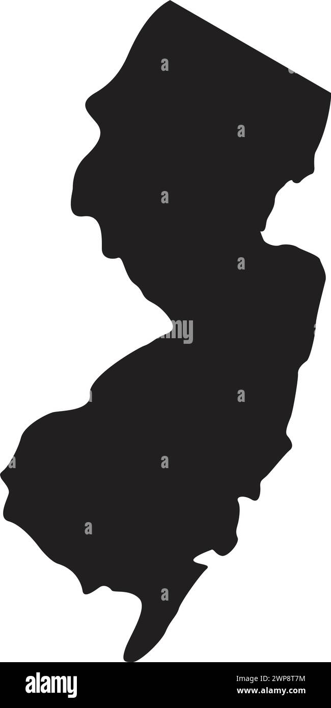 new jersey NJ state shape flag in map shape outline simplified USA ...