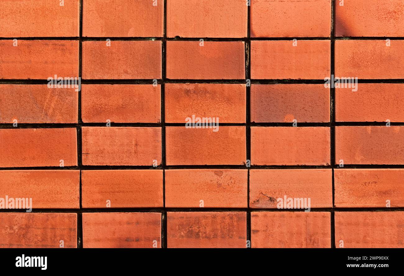 Red brick wall texture background, Ribeirao Preto, Sao Paulo, Brazil Stock Photo