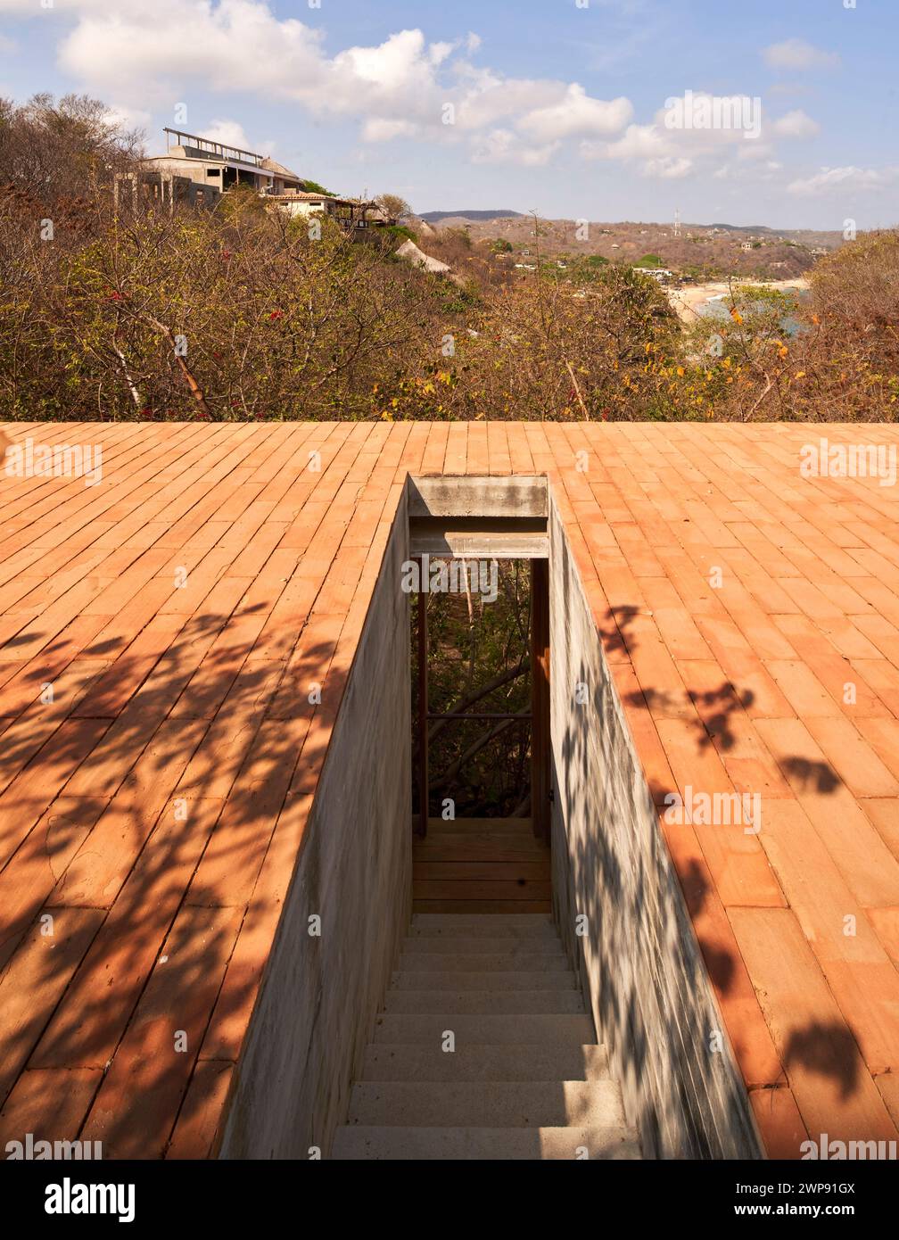 Guest wing stairs. Casa Cometa, Mazunte, Mexico. Architect: Mauricio ...