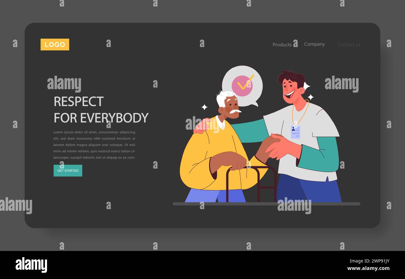 Humanizing healthcare web banner or landing page dark or night mode ...