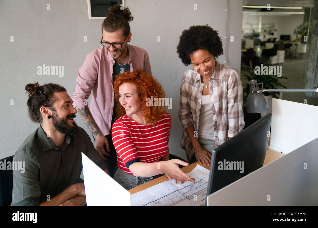 Developing programming and coding technologies. Programmer working in a software develop company Stock Photo