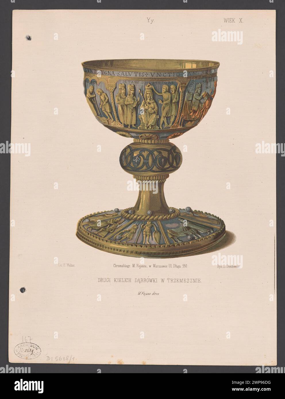 The second cup of Dziełki in Trzemeszno, il. Z: Aleksander Przedziecki, Edward Rastawiecki, 'Patterns of the Redium Art and from the Rebirth Age after the end of the 17th century in former Poland' (Warsaw, Paris, 1853-1855), Series 1, z. XXI, tab. Xy; Dembowski, Leon (1823-1904), Walter, H., Fajans, Maksymilian (Warsaw; lithographic and photographic inn; 1853-1892), Fajans, Maksymilian (1825-1890), Przedziecki, Aleksander (1814-1871), Rastawiecki, Edward (1804-1874), Unger, Józef (Warsaw; Drukarnia, Publisher, Ksi Garnia; 1841-Ca 1877); 1853-1855 (1853-00-00-1855-00-00); Stock Photo