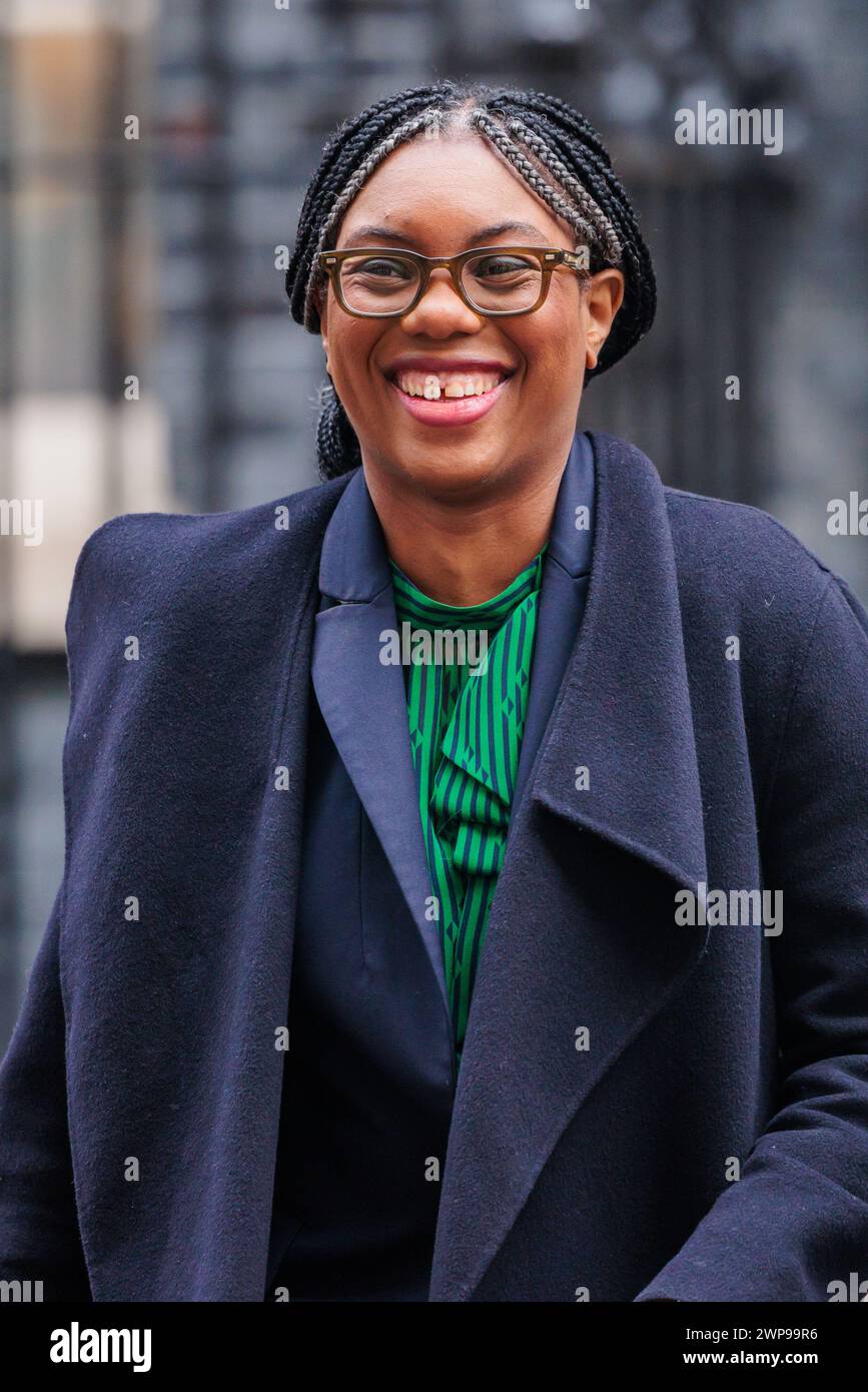 Downing Street, London, UK. 6th March 2024.  Kemi Badenoch MP, Secretary of State for Business and Trade and President of the Board of Trade and Minister for Women and Equalities, and Victoria Prentis MP, Attorney General, attend the weekly Cabinet Meeting at 10 Downing Street. Photo by Amanda Rose/Alamy Live News Stock Photo
