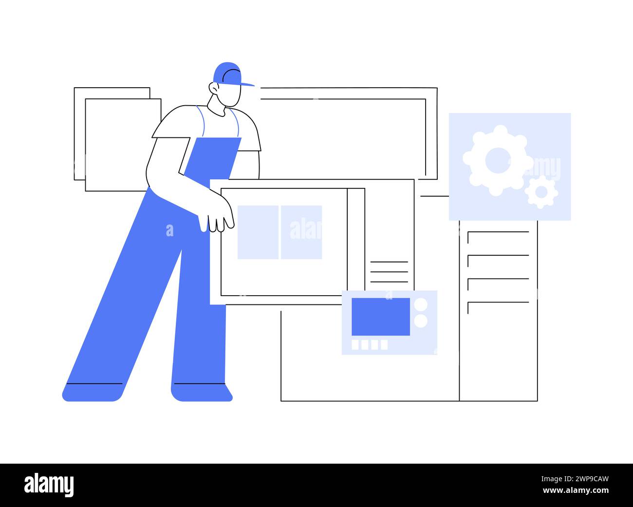 IT peripherals repair isolated cartoon vector illustrations Stock ...
