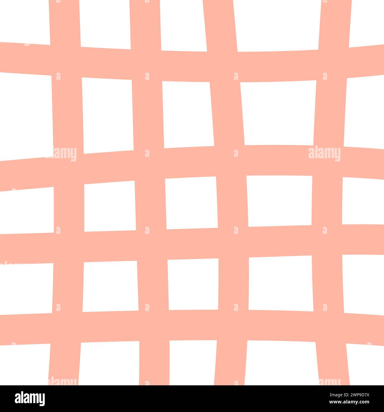 Vector hand drawn cute checkered pattern. Doodle Plaid geometrical simple texture. Crossing lines. Abstract cute delicate pattern ideal for fabric, te Stock Vector