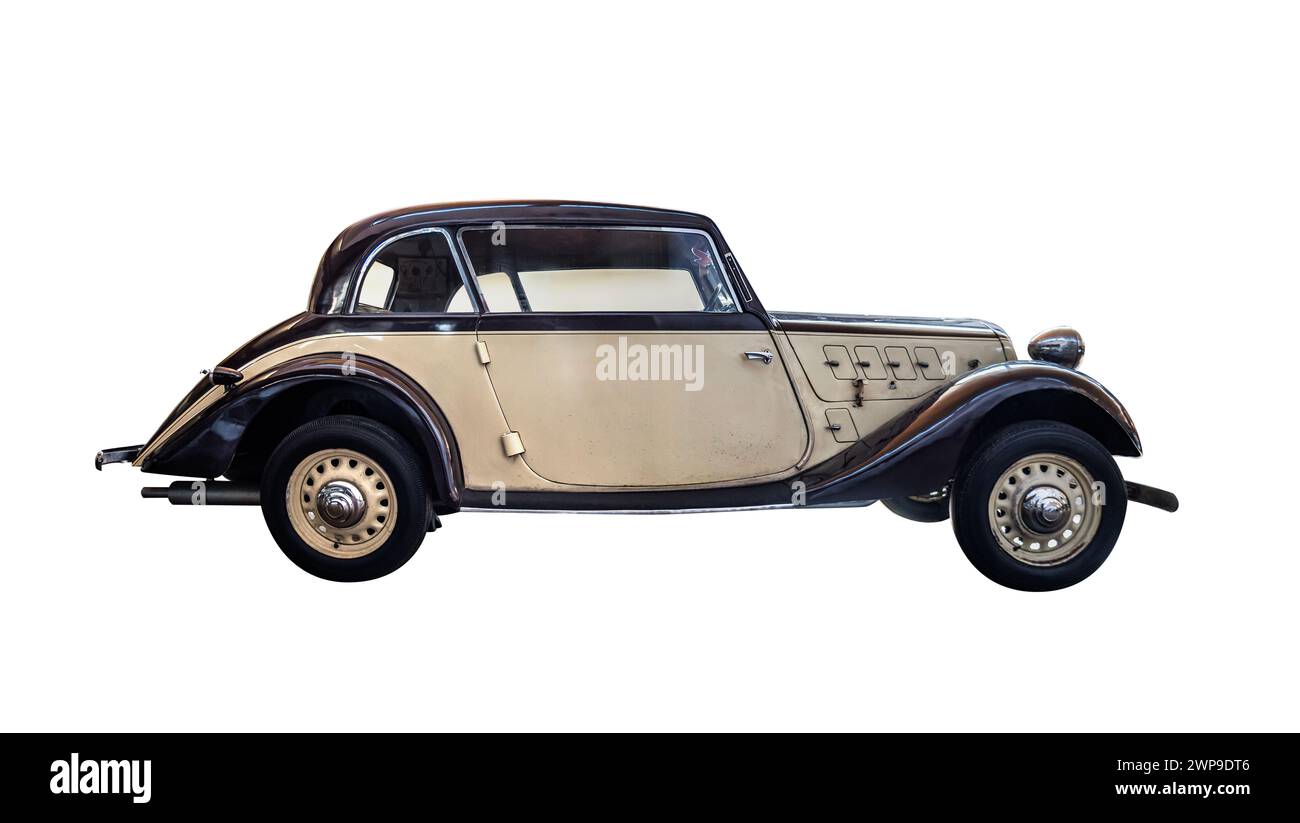 Antique car isolated on a white background Stock Photo - Alamy