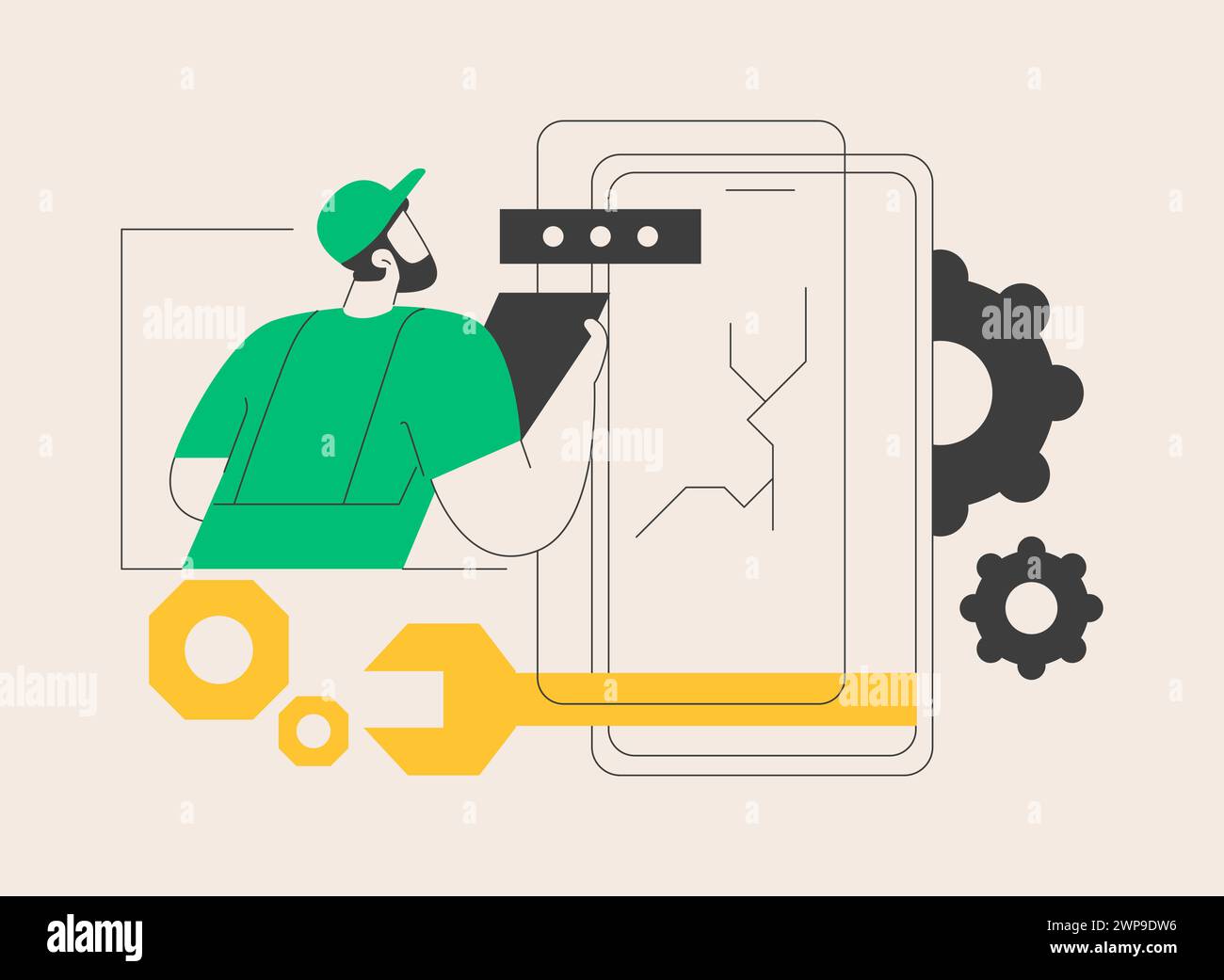 Smartphone repair abstract concept vector illustration Stock Vector ...