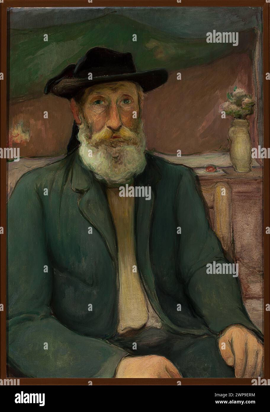 Self -portrait in a bavet hat; Lewy, W Adys Aw (1854 cars 1856-1918); 1912 (1912-00-00-1912-00-00);Young Poland (style), artists, self-portraits, self-portraits in the interior, painters, portraits, Breton costumes, synthetic (style), purchase (provenance), Ślewiński, Władysław (1856-1918), Ślewiński, Władysław (1856-1918)-iconography Stock Photo