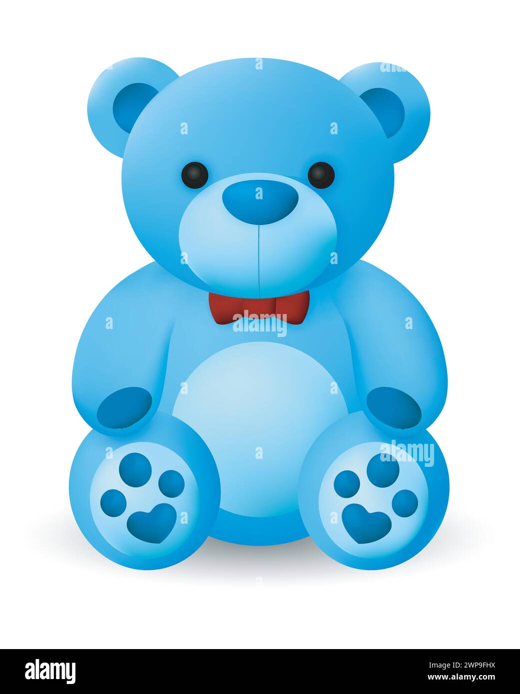 Cute Blue Bear Doll isolated, Vector Illustration Stock Vector Image