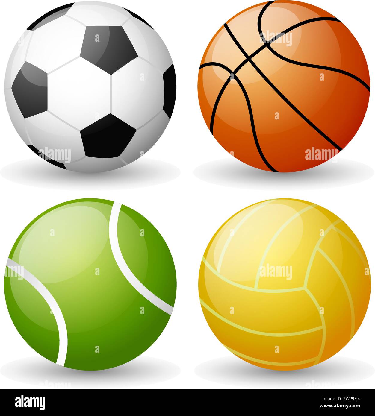 Glossy Sport Ball Set, Vector Illustration Stock Vector Image & Art - Alamy