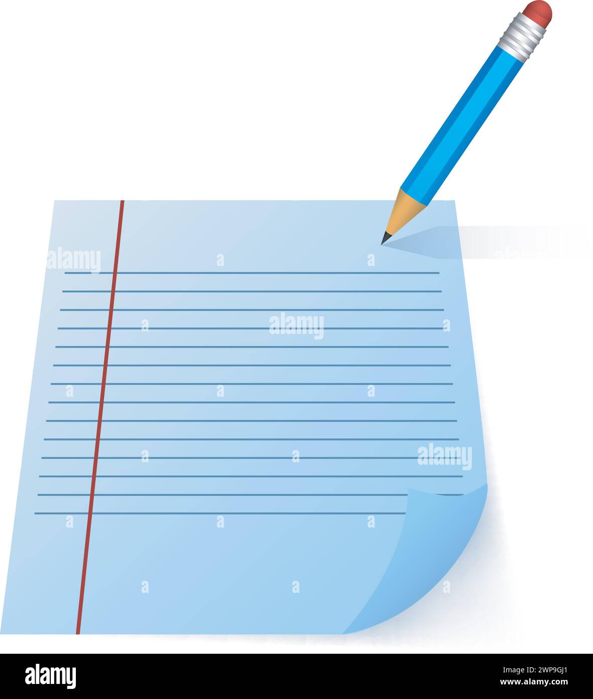 Pencil With Blank Note, Vector Illustration Stock Vector Image & Art ...