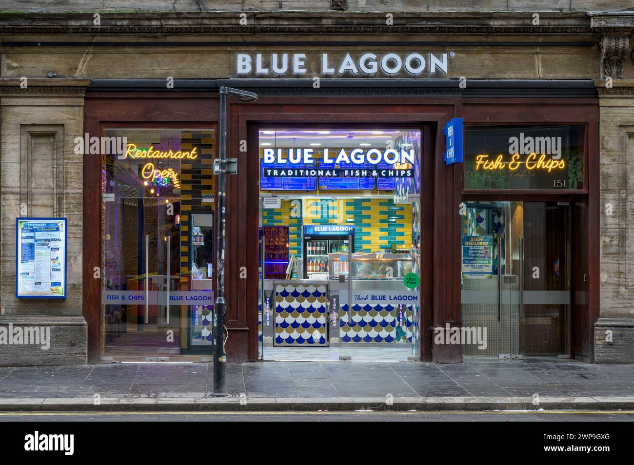 Blue Lagoon Fish and Chip shop, Queen Street, Glasgow, Scotland, UK, Europe Stock Photo Alamy