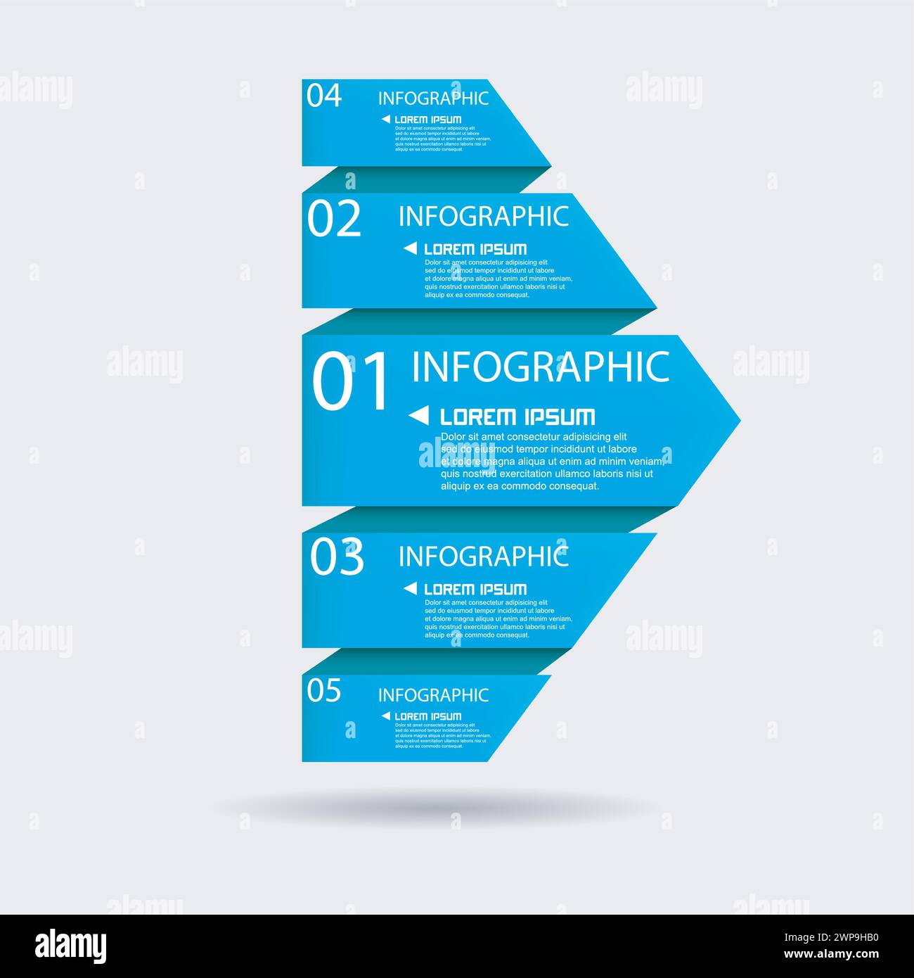 Origami Arrow Infographic Template, Vector Illustration Stock Vector