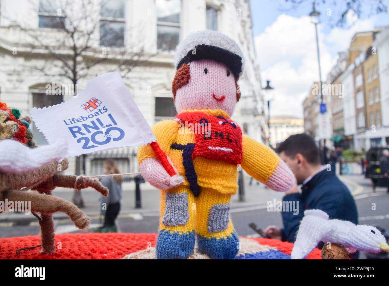 London, UK. 6th March 2024. A post box topper celebrates the 200th