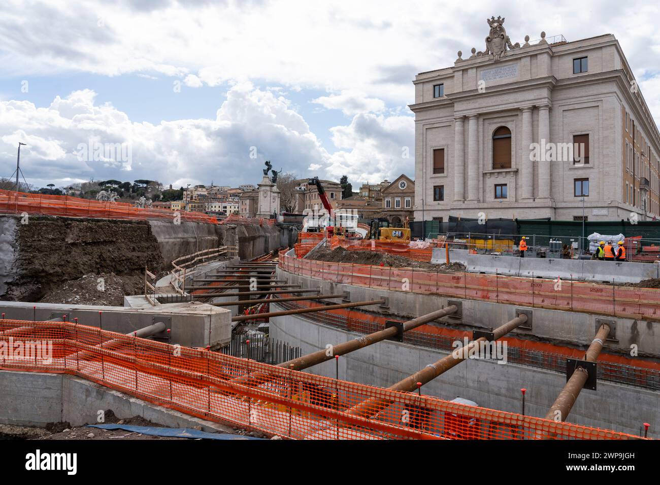 Construction Workers Seen At The Construction Site Where A New ...