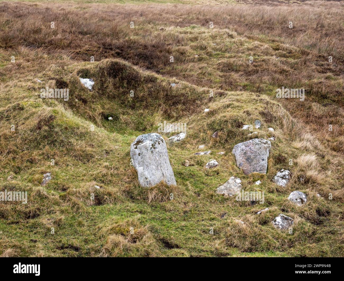 An ancient burial mound on the Oa, Islay, Scotland, UK. Stock Photo
