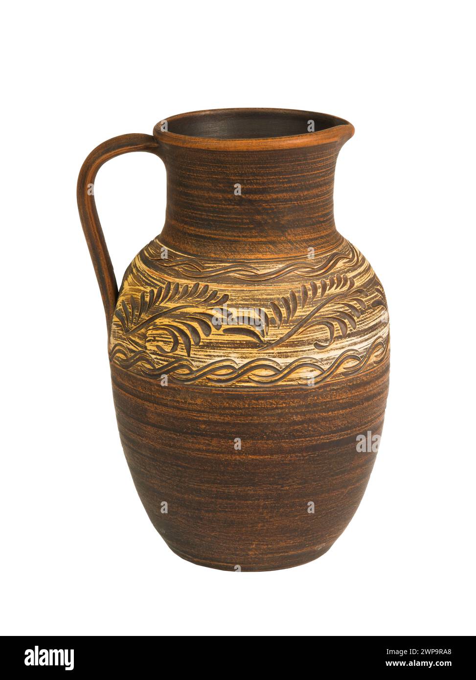 clay jug isolated on white background Stock Photo