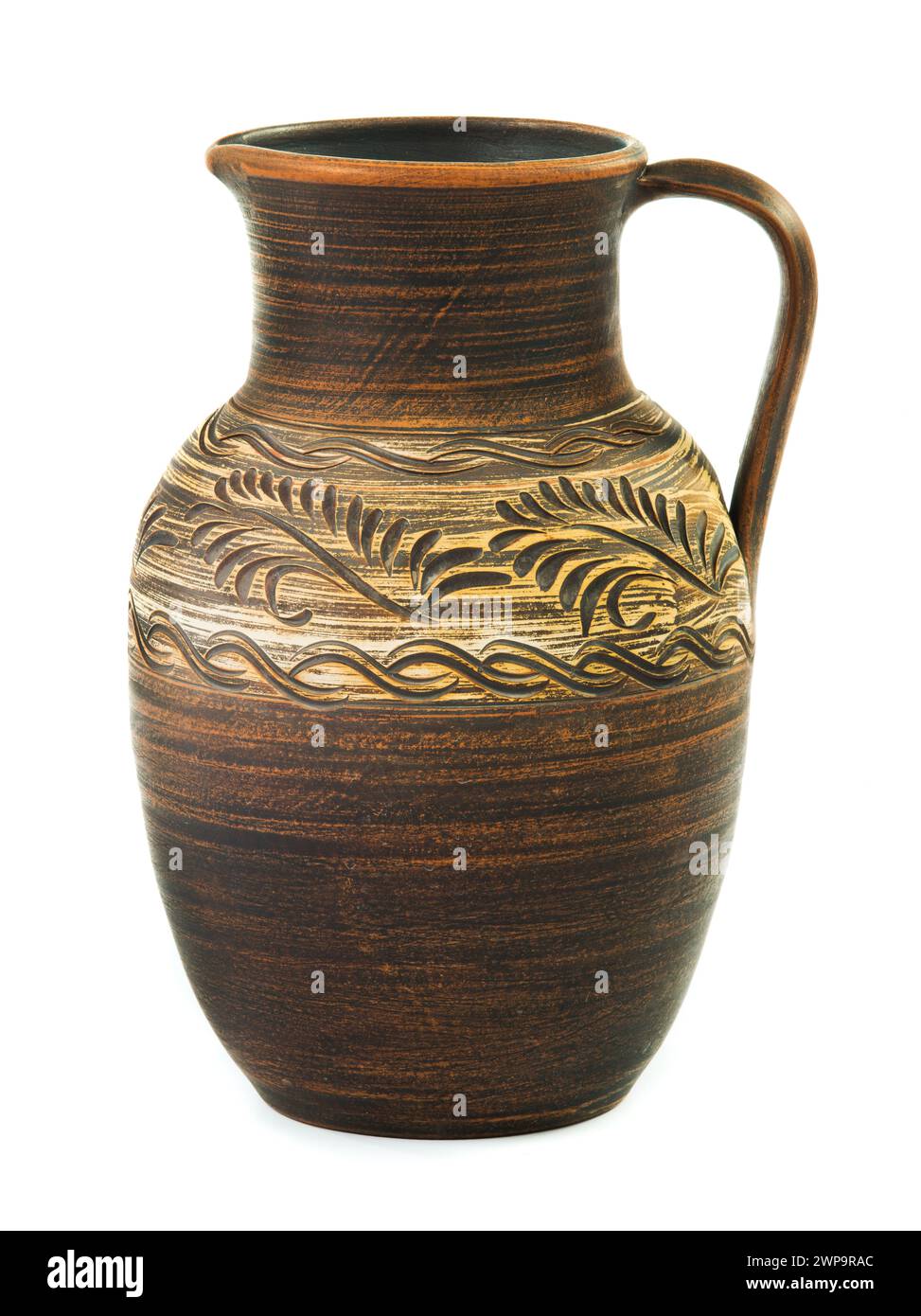 clay jug isolated on white background Stock Photo