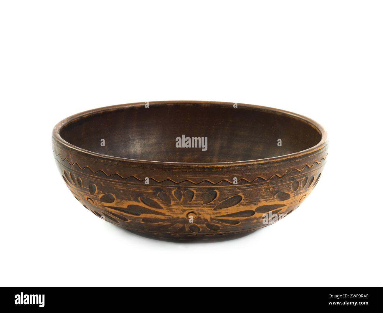 clay bowl isolated on white background Stock Photo