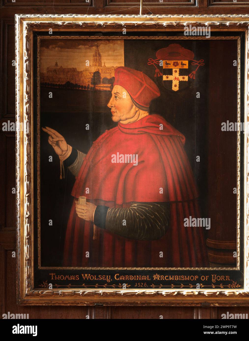 Portrait painting of Cardinal Thomas Wolsey, 1526, in the dining room ...