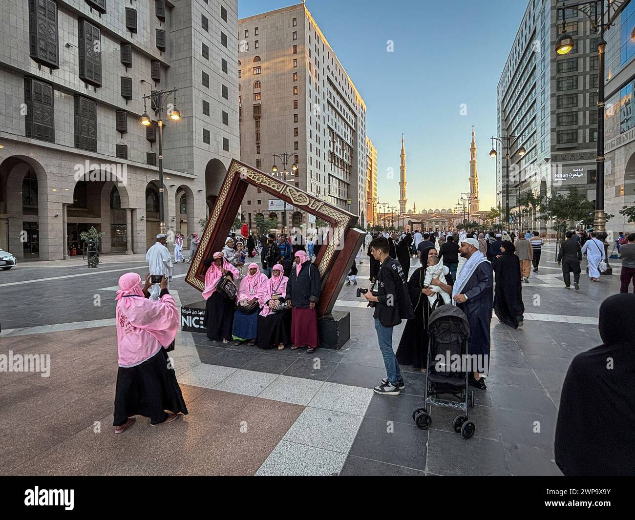 Saudia Arabia, Madinah, 2024-02-12. Daily life in Saudi Arabia. Since 2019, the Kingdom has been actively preparing for the post-oil era and opening up to foreign visitors, especially non-Muslim tourists. Photograph by Fred MARIE / Collectif DR.  Arabie saoudite, Medine, 2024-02-12. Vie quotidienne en Arabie saoudite. Depuis 2019, le Royaume prepare activement l apres-petrole et s ouvre aux visiteurs etrangers, notamment aux touristes non-musulmans. Photographie de Fred MARIE / Collectif DR Stock Photo