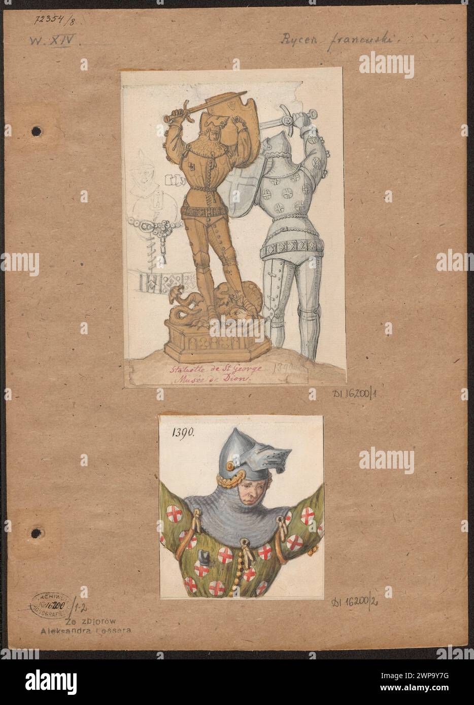 Jerzy Dragon by Aleksander Lesser (1814-1884) depicts a knight and a ...