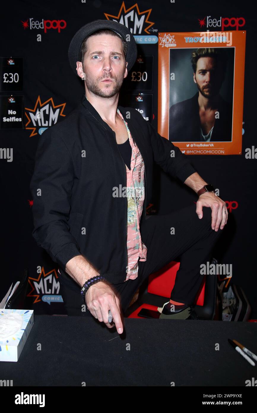 Troy Baker attends MCM Comic Con London 2019, ExCeL London, Stock Photo