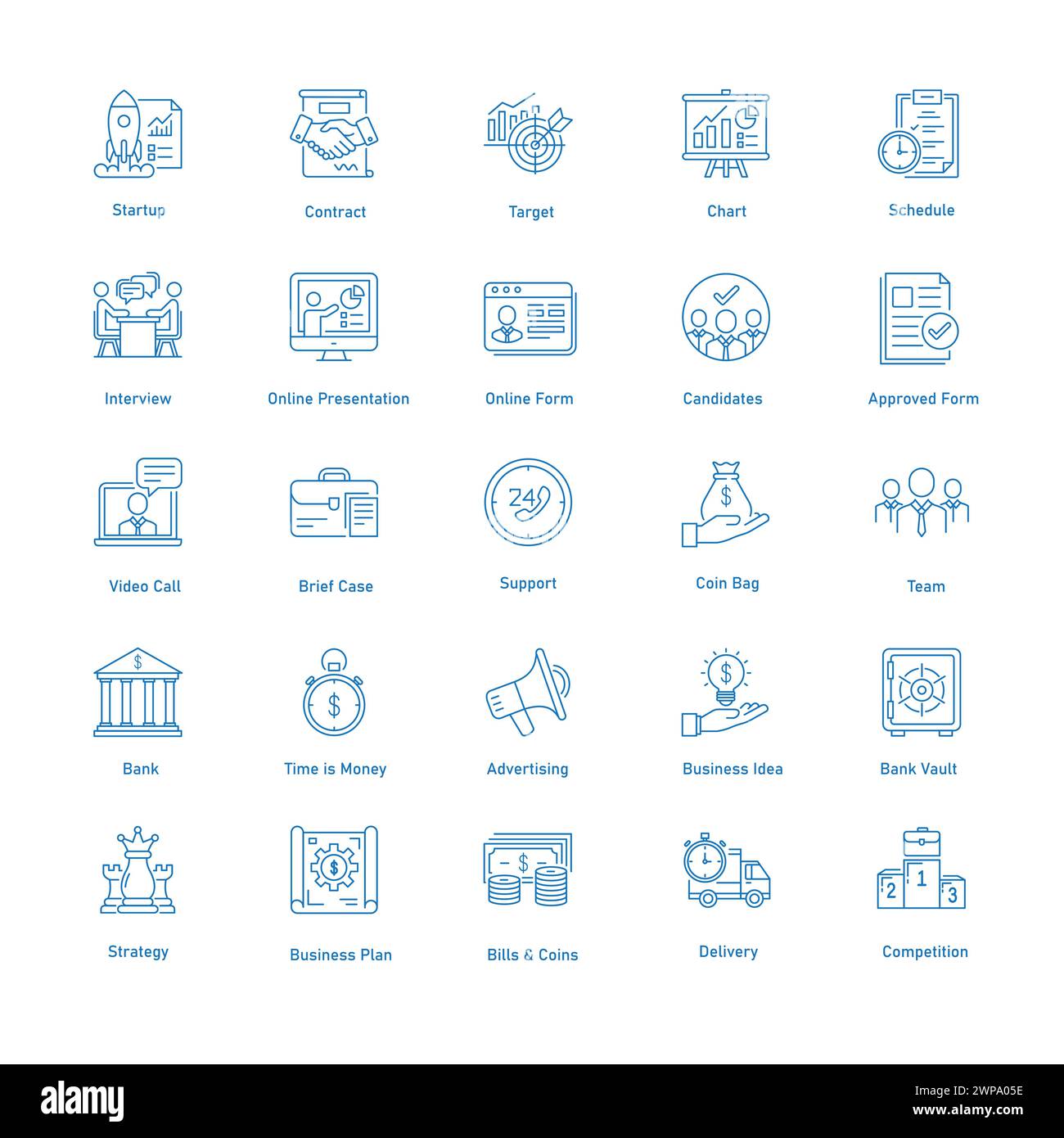 Financial Technology Vector Icon Design Pack Stock Vector