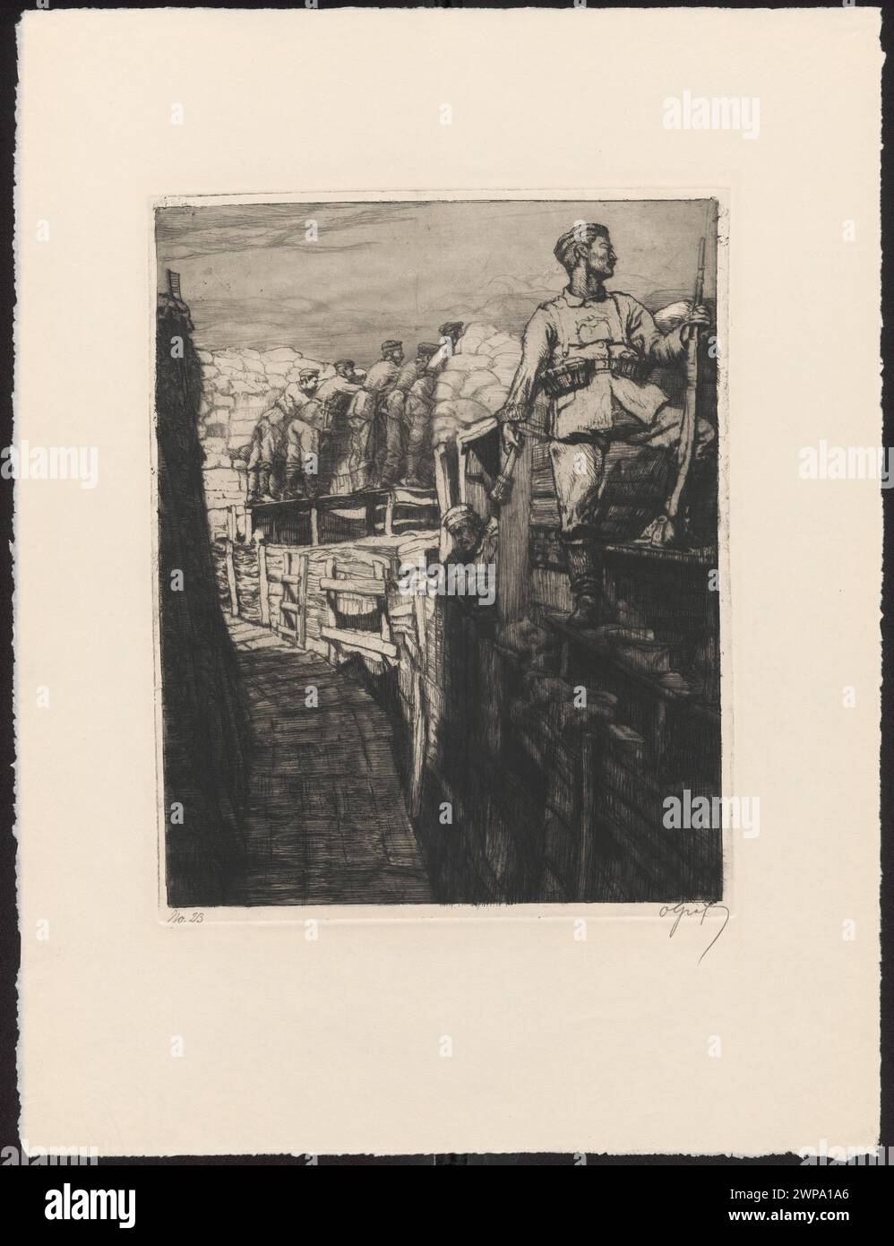 World War I German graphic by Oskar Graf, 1914-1915, depicting soldiers ...