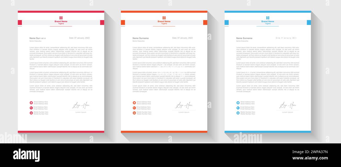 Modern Creative & Clean business style letterhead bundle of your corporate project design. Set to print. modern business letterhead in abstract design Stock Vector