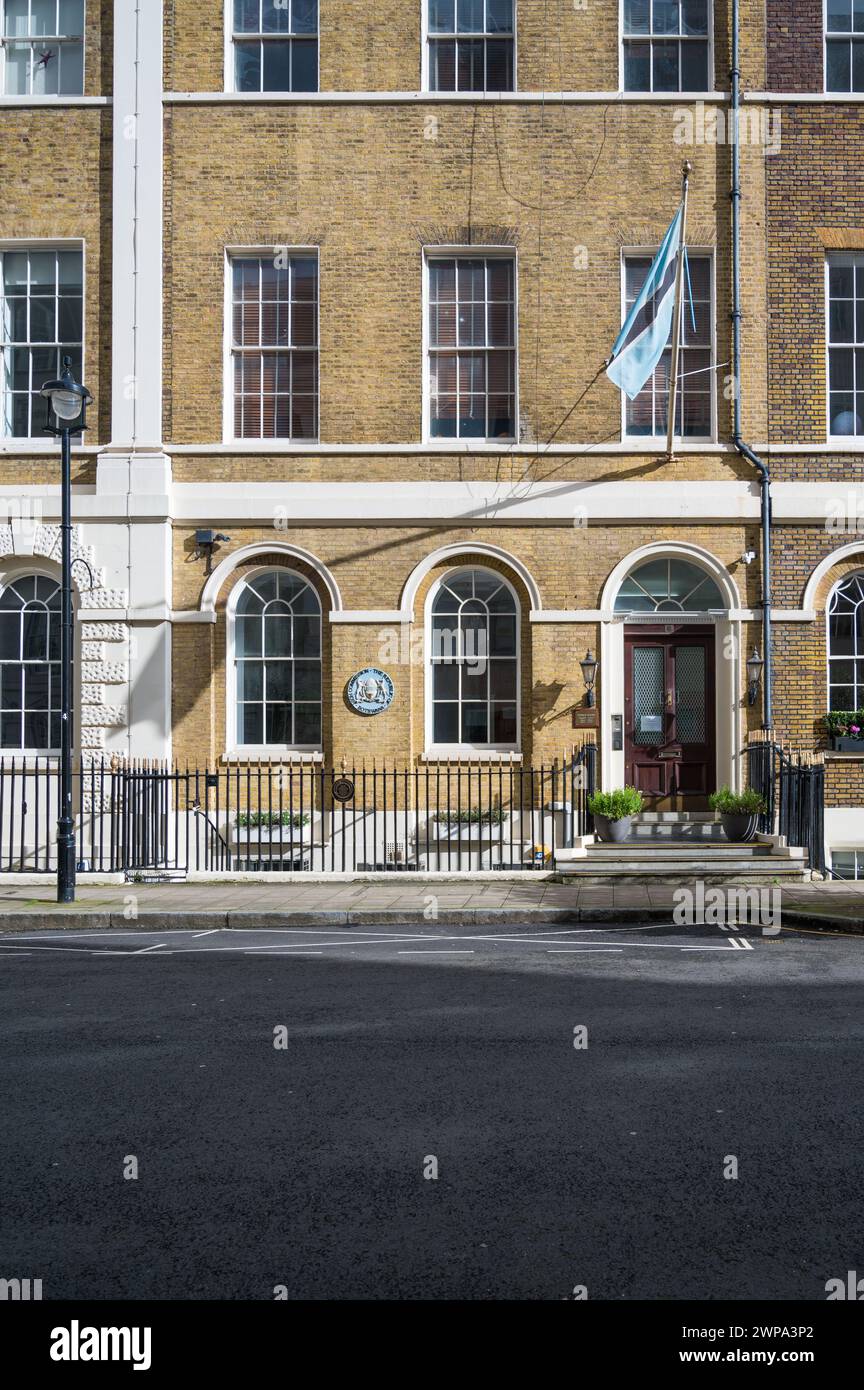 Exterior main facade of High Commission of Botswana in Stratford Place London England UK Stock Photo