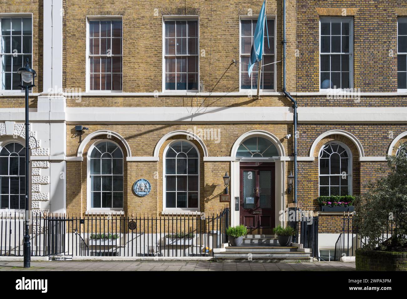 Exterior main facade of High Commission of Botswana in Stratford Place London England UK Stock Photo