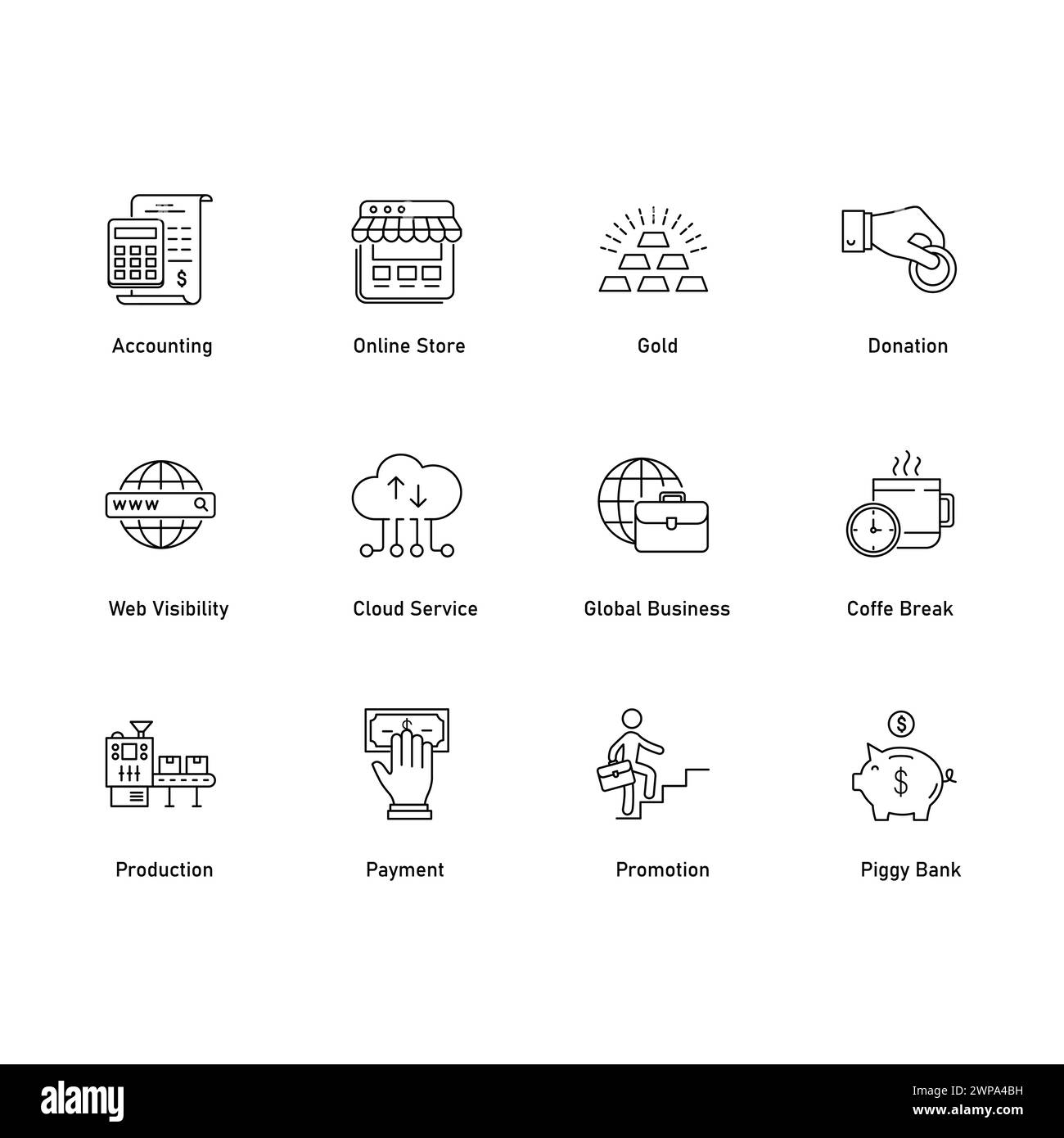 Financial Business Vector Icon Design Collection Stock Vector Image ...